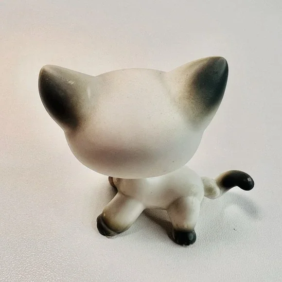 Littlest Pet Shop #125 SHORTHAIR Siamese Grey Cat Green Eyes LPS - Picture 5 of 7